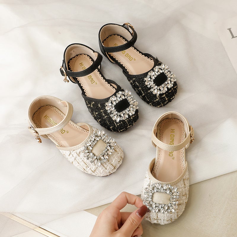 Princess Shoes For Girls, Closed-Toe Sandals, 2022 Soft-Soled Small Leather Shoes, Baby Single Shoes, Flat-Soled For Older Children - Image 4