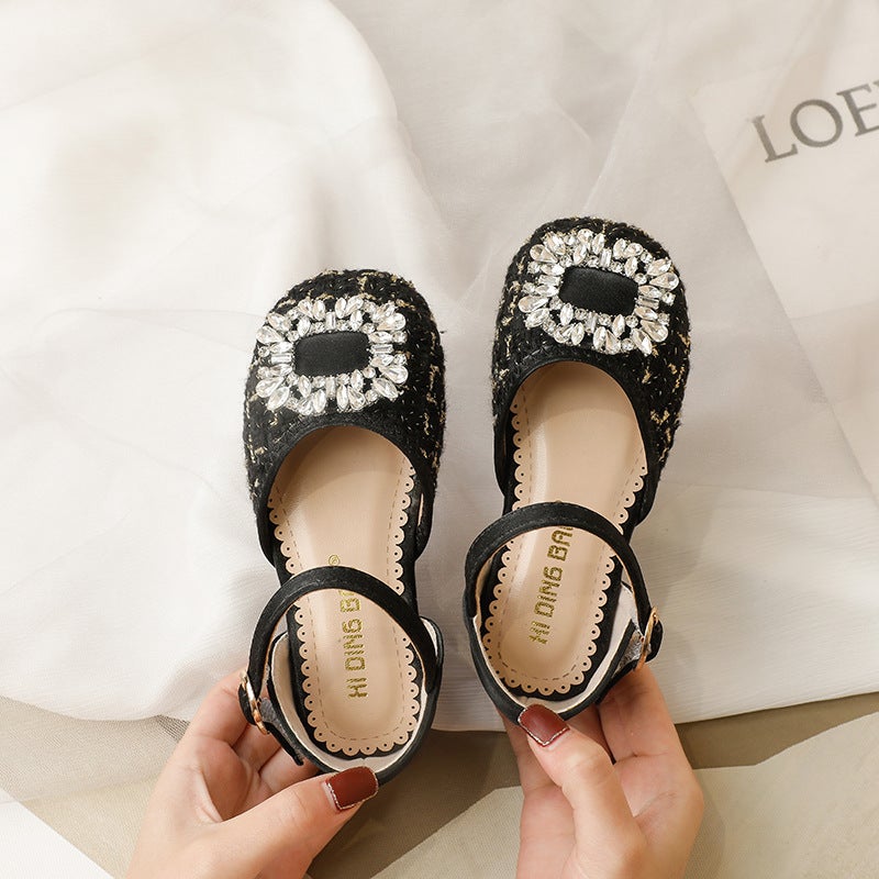 Princess Shoes For Girls, Closed-Toe Sandals, 2022 Soft-Soled Small Leather Shoes, Baby Single Shoes, Flat-Soled For Older Children - Image 2