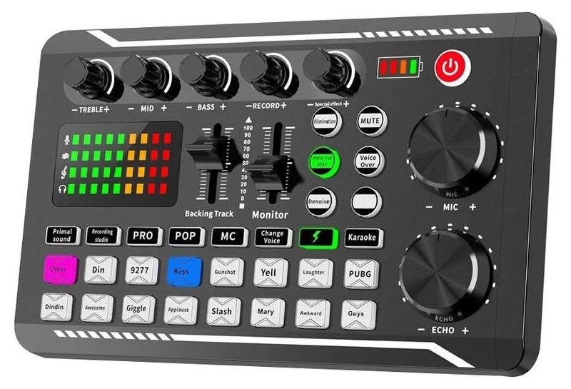 بطاقة الصوت F998 مع 16 مؤثرات صوتية لتسجيل الصوت وخلاط الصوت ووحدة التحكم لخلط الصوت للهاتف والكمبيوتر - Image 1