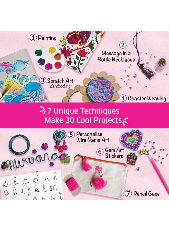 CHALK AND CHUCKLES - 7 Days Of Art And Craft Kit For Kids Age 8-12, 30 Diy Activities-Diamond Art Stickers, Painting, Scratch Art, Birthday Gift For Girls, Boys 9, 10, 11, 12-15 Years - Image 1