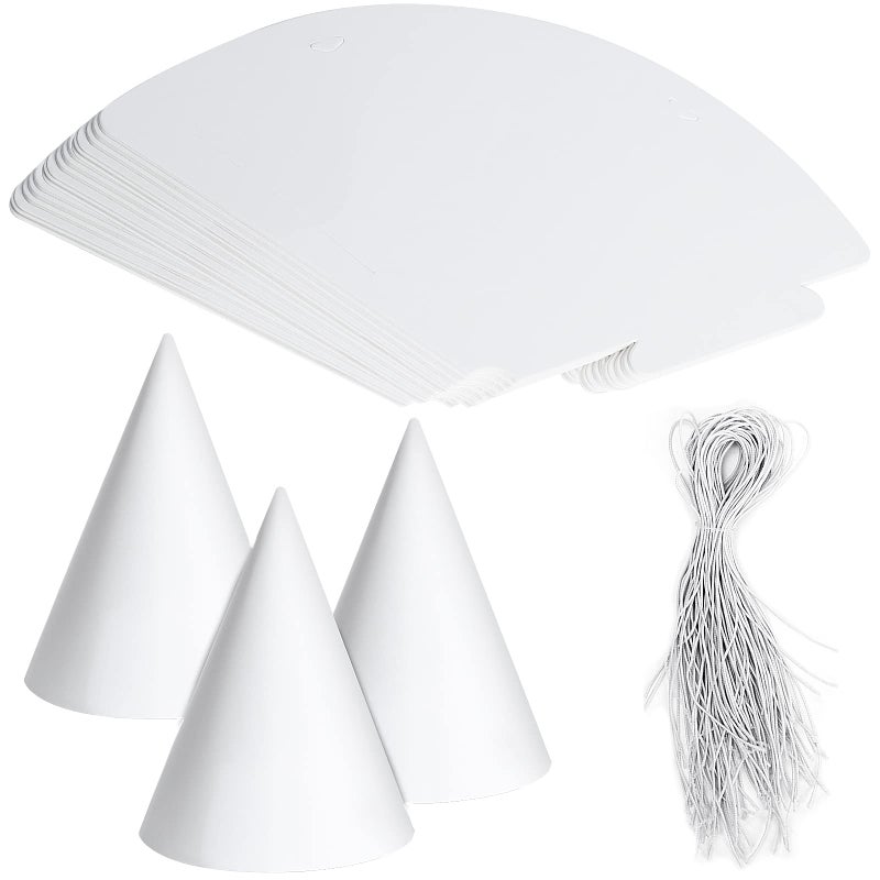 Festiko White Cone Hats, 30 PCS Party Hats, DIY Crafts, Kids & Adult - Image 5