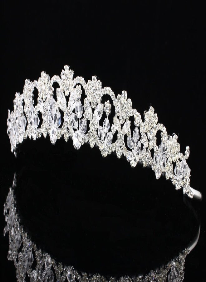 سامكي تاج زفاف سامكي مرصع بأحجار الراين، قطعة رأس كريستالية، إكسسوارات شعر العروس - Image 5