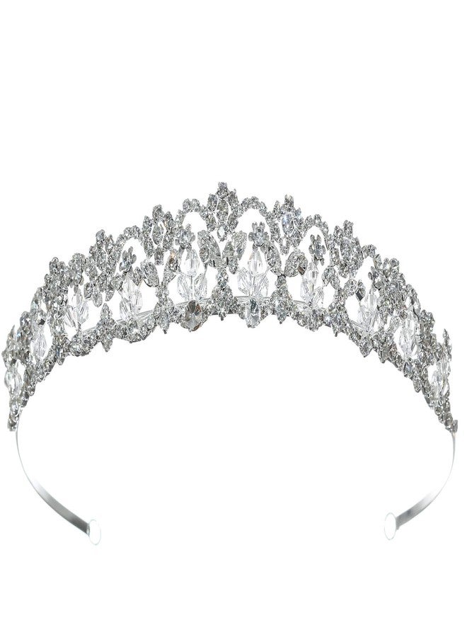 سامكي تاج زفاف سامكي مرصع بأحجار الراين، قطعة رأس كريستالية، إكسسوارات شعر العروس - Image 1