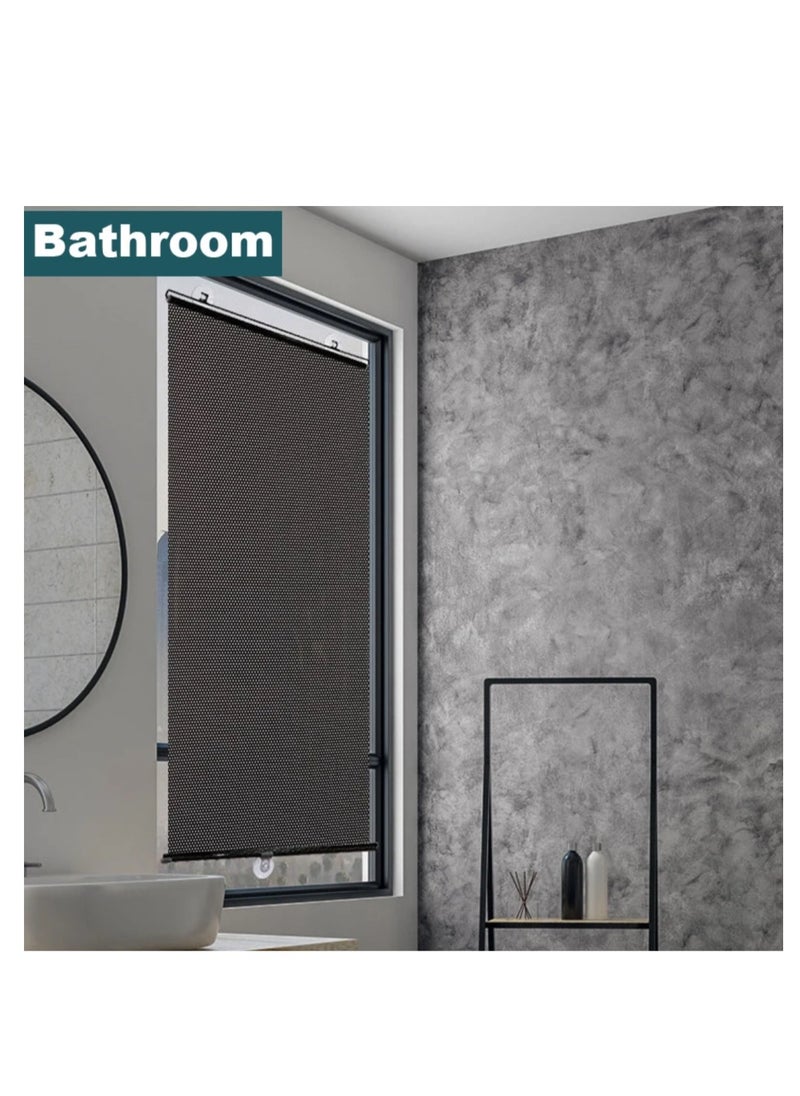 BLUE CORAL Blue Coral Blackout Portable Suction Curtains Curtains Cup Office Blinds Blinds Retractable Punch Free Roller Home Sunshade Window Balcony Sun Shade Nail Free (Black)  - Image 1