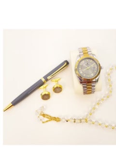 Rivoly Men's stainless steel set consisting of a watch, a rosary, a pen and cufflinks  - Image 4