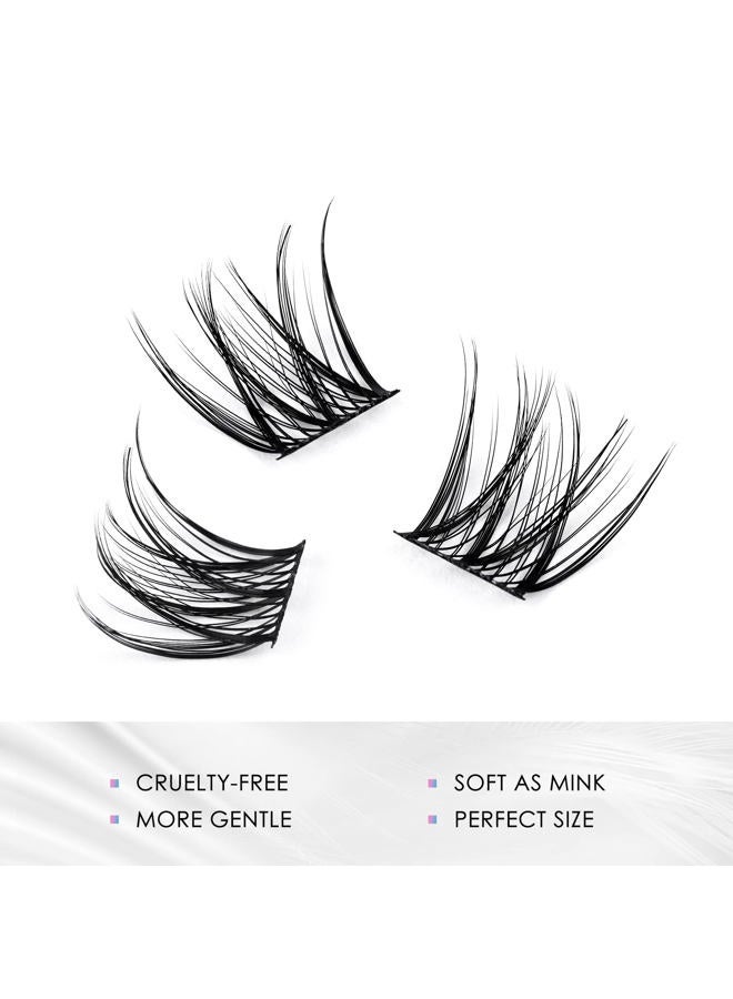 LANKIZ تمديدات الرموش الطبيعية، مجموعات رموش هجين D Curl، تمديدات رموش فردية، 14 مم خفيفة الوزن قابلة لإعادة الاستخدام للاستخدام المنزلي - Image 2