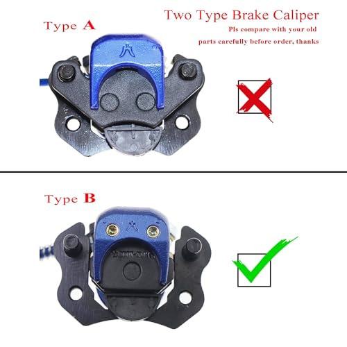 PRO BAT Rear Hydraulic Disc Brake Caliper Hand Brake Master Cylinder Caliper with Brake Pads Assembly for 50cc 70cc 90cc 110cc 125cc Taotao Buyang Coolster Baja Chinese Quad Bike ATV, Blue - Image 4