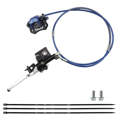 PRO BAT Rear Hydraulic Disc Brake Caliper Hand Brake Master Cylinder Caliper with Brake Pads Assembly for 50cc 70cc 90cc 110cc 125cc Taotao Buyang Coolster Baja Chinese Quad Bike ATV, Blue - Image 1
