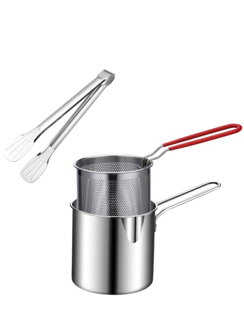 Oasisgalore Deep Fryer Stainless,Frying Pot with Strainer Basket  - Image 1