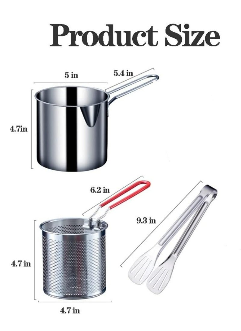 Oasisgalore Deep Fryer Stainless,Frying Pot with Strainer Basket  - Image 3