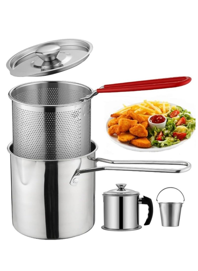 Oasisgalore Deep Fryer Stainless,Frying Pot with Strainer Basket  - Image 4