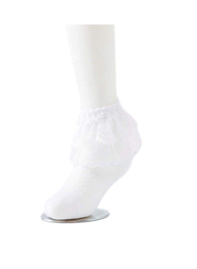 Freshfoot Cute and Soft Baby Girls Frill Socks (Pack of 3) (4-5 Years) - Image 3