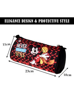 Kuber Industries Kuber Industries Pencil Pouch | Kids Stationary Storage Bag | Pencil Utility School Pouches | Multi-Purpose Travel Pouch | Geometry Box | Disney Mickey | Large | Black  - Image 3
