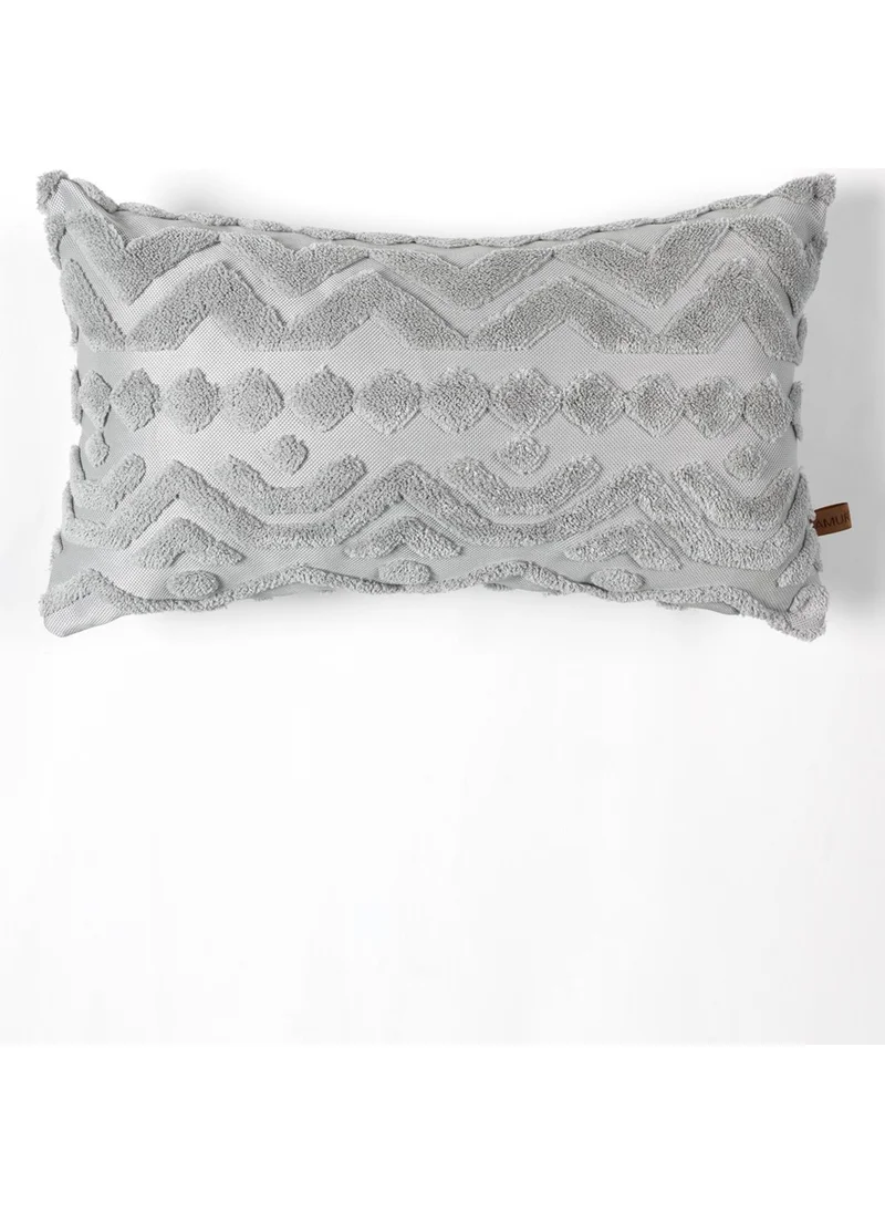 Hamur Dough Bohemian Special Design Punch Punch Pattern Rectangular Decorative Throw Pillow Case Letta Gray