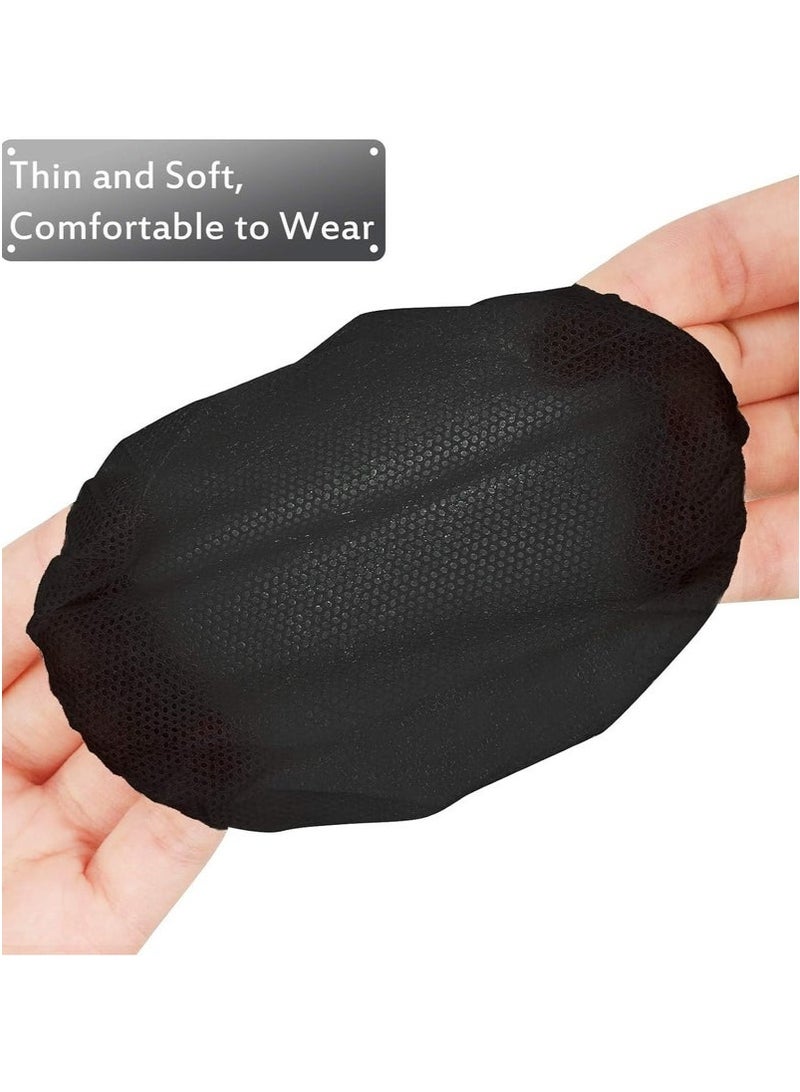 GIFT 100 Pieces Black Disposable Non-Woven Headphone Covers - Sanitary Ear Pad Covers, Dust-Proof, 10-12cm - Image 3
