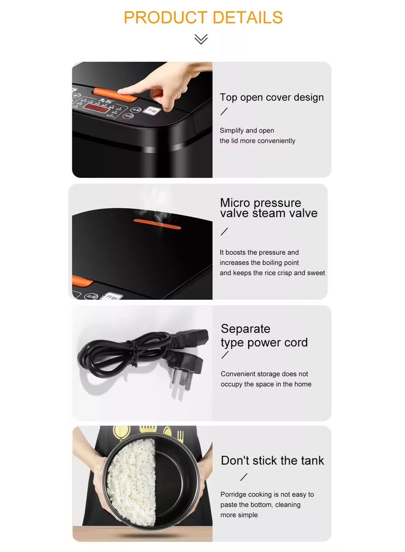 Electric Rice Cooker 900W Power Rice Cooking Machine Non-Stick 220-240V, Cooking Pot Large Capacity 5L Multi-Use Cooker for Rice, Stews, Brown rice, Soup & Everyday Meals - Image 4