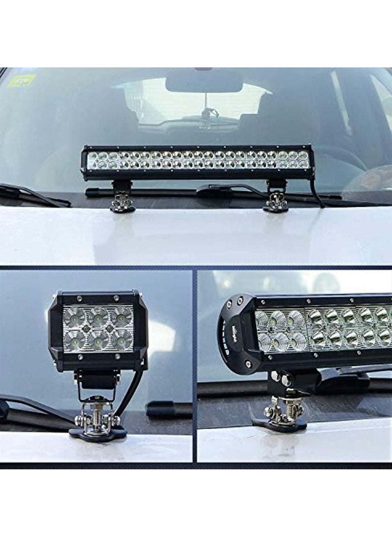 OIMG - Led Light Bar Mounting Bracket Nilight 2Pcs Universal Adjustable Pillar Hood Led Work Light Mount Bracket Clamp Holder For Off Road Jeep Truck Suv Installing Without Drilling - Image 1