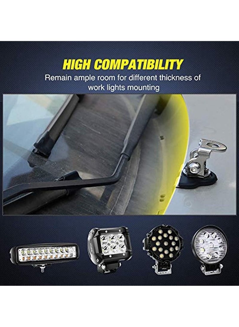 OIMG - Led Light Bar Mounting Bracket Nilight 2Pcs Universal Adjustable Pillar Hood Led Work Light Mount Bracket Clamp Holder For Off Road Jeep Truck Suv Installing Without Drilling - Image 1