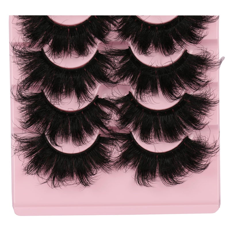 Gmagictobo False Eyelashes Dramatic 25MM Lashes 3D Faux Mink Lashes Wispy Pack Long Thick Volume Soft Strips False Lashes 8 Pairs Multipack - Image 2