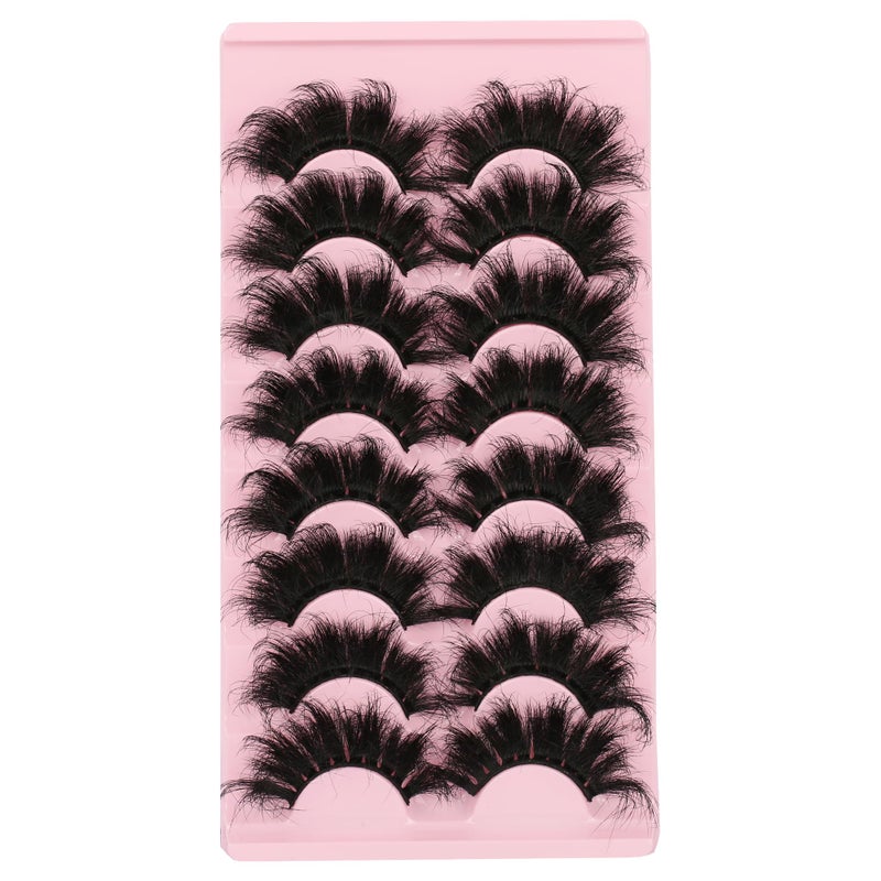 Gmagictobo False Eyelashes Dramatic 25MM Lashes 3D Faux Mink Lashes Wispy Pack Long Thick Volume Soft Strips False Lashes 8 Pairs Multipack - Image 5
