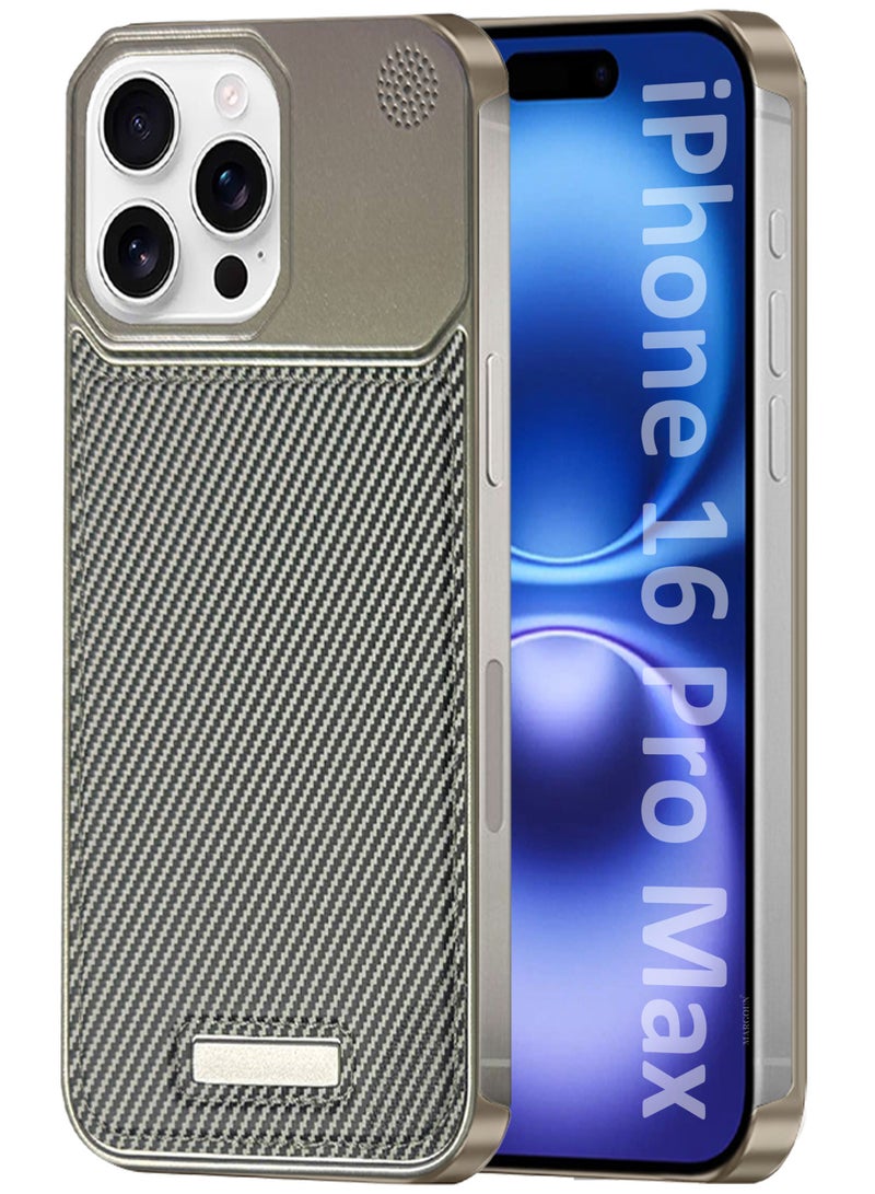 CATANES iPhone 16 Pro Max Case Leather Metal Design, Slim Lightweight Minimalist Cover - Image 1