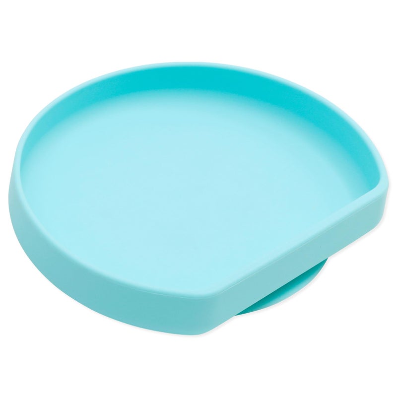Bumkins Toddler and Baby Suction Plate, Silicone Grip Plate for Babies and Kids, Baby Led Weaning, Children Feeding Supplies, Non Skid Sticky Bottom, Platinum Silicone, Ages 6 Months Up, Blue - Image 1