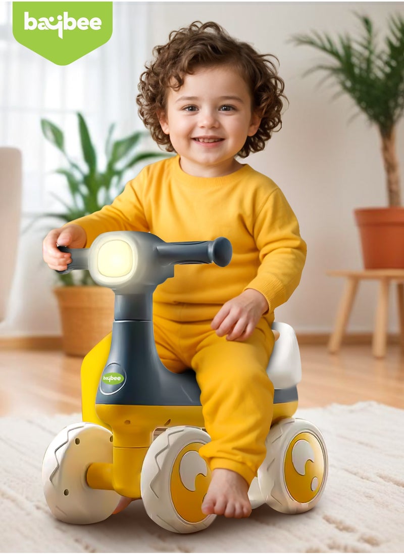 BAYBEE - Wiggle Baby Ride on Car for Kids, Ride on Baby Car with Lights, Music & Storage Space | Kids Push Car for Baby | Push Ride on Car for Kids Toddlers 1 to 3 Years Boys Girls Yellow Blue - Image 1
