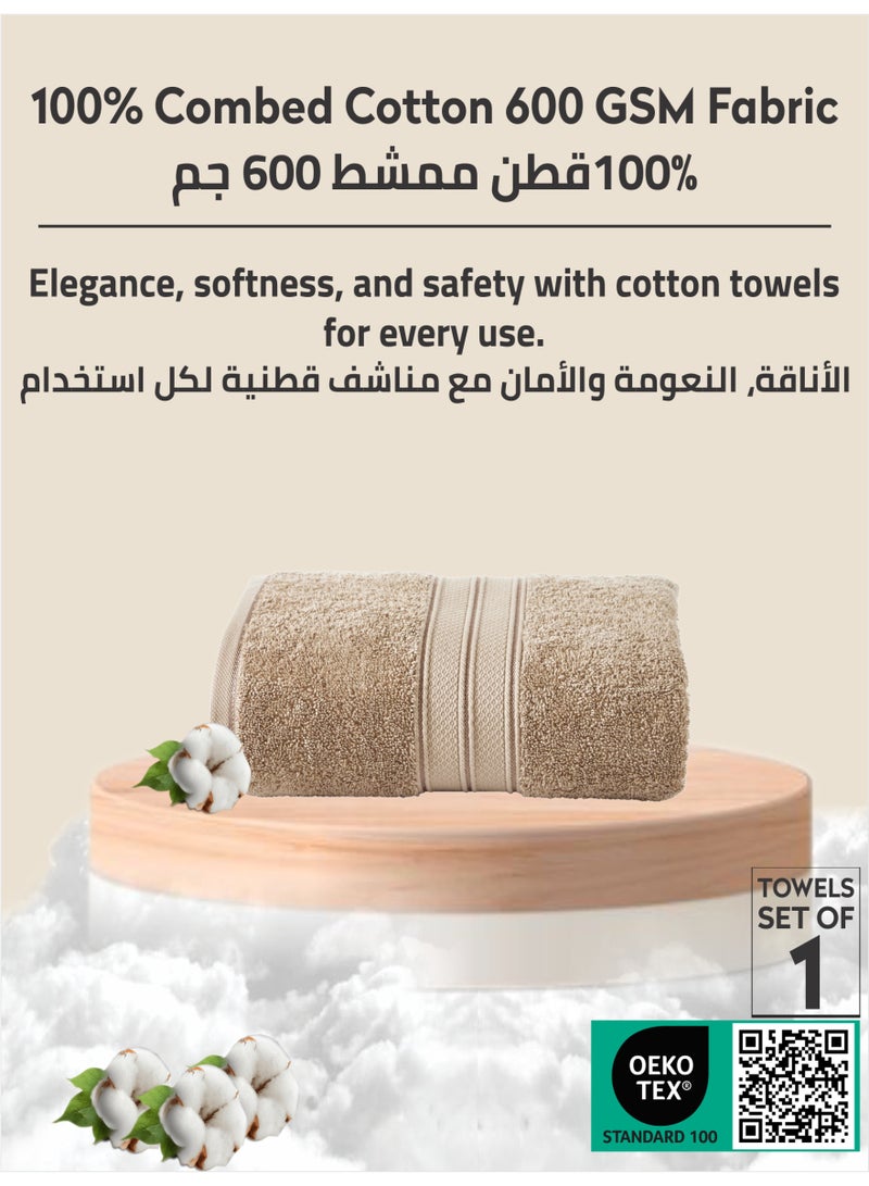 Donetella Premium 100 % Combed Cotton 1-Pcs Bath Sheet (85 X 172 CM) 600 GSM Large Towel, Highly Absorbent, Quick Dry,Best Towel for Bathroom, Spa And Hotel,White - Image 3