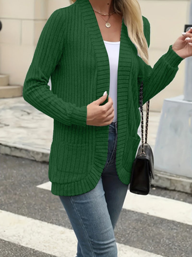 2024 Autumn New Explosions Solid Color Pit Scrub Casual Stitching Long Sleeve Cardigan Jacket - Image 4