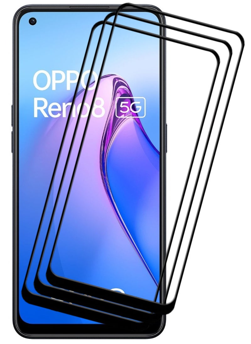 ACLIX 3 Pieces Antistatic ESD Dustproof Premium Quality High Definition Tempered Glass Screen Protector Designed For Oppo Reno8 - Image 1