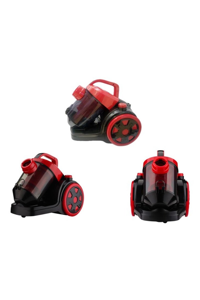 Denx Multi-Cyclonic Bagless Corded Canister Vacuum Cleaner, 2.2 L Capacity, Variable Speed, 4.2m Cord, Convenient Storage, 2.2 L 1200 W  Black/Red - Image 2