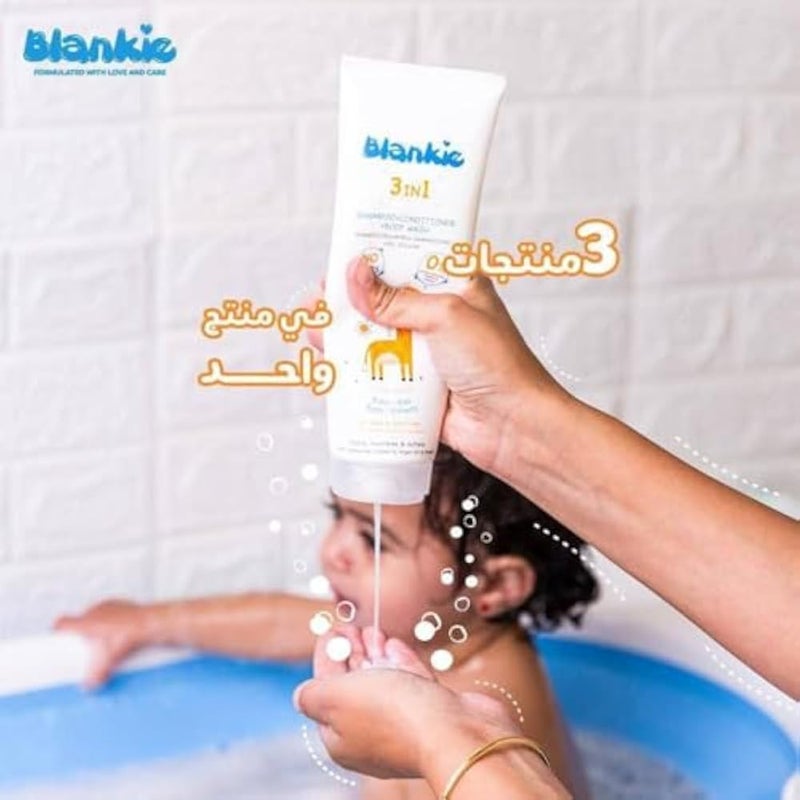 Blankie Baby Shampoo + Conditioner + Body Wash 3 in 1 – Soft Formula Enriched with Chamomile & Argan Oil – Tear-Free & Sulfate & Paraben Free – 200ml I from Al Safwa Pharmacy - Image 5