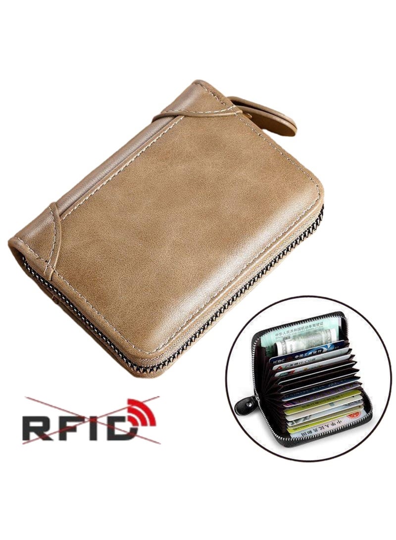 Card Bag Large Capacity Multi-card Compact Portable Driver's License Card Bag Khaki - Image 1