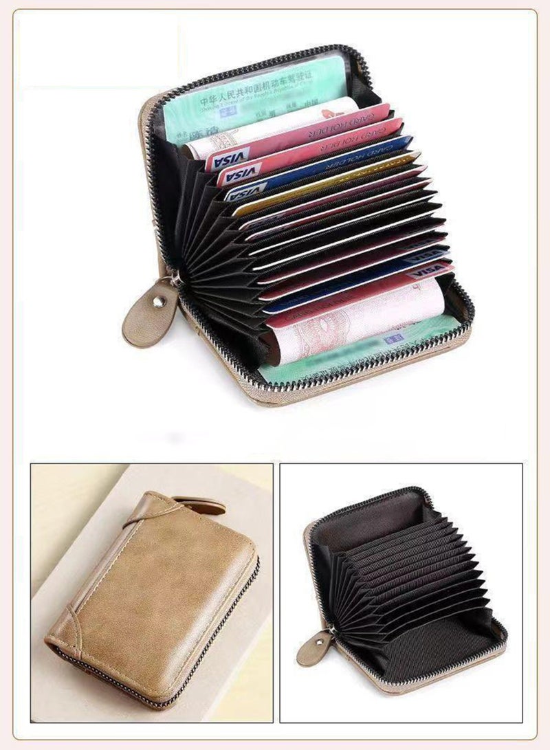 Card Bag Large Capacity Multi-card Compact Portable Driver's License Card Bag Khaki - Image 3