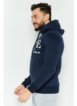 Pepe Jeans Men Hooded Long Sleeve Embroidered Full Zip Sweatshirt, Navy  - Image 3
