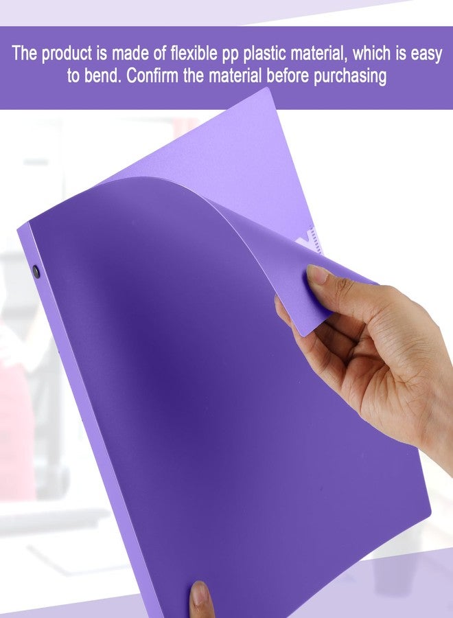 Skyygemm 12 Pack 1 Inch 3 Ring Plastic Binders, Bulk Flexible PP Binders for Classroom & School Supplies, Letter Size 8.5 x 11, Holds 240 Sheets with Interior Pocket (Purple) - Image 4