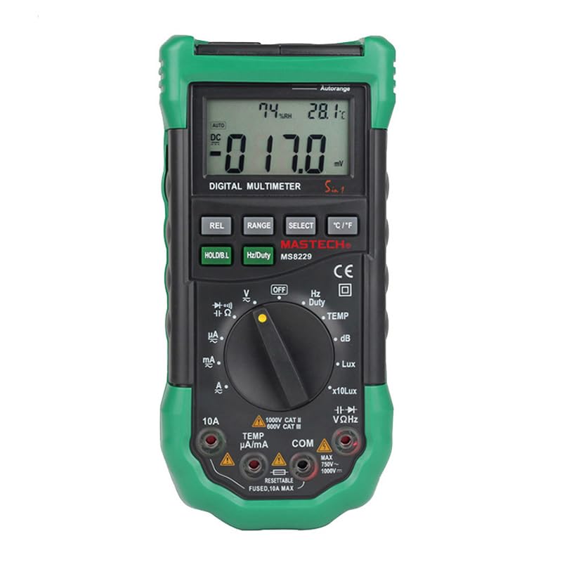 Mastech MS8229 5 in1 Auto Range Digital Multimeter Lux Sound Level Temperature Humidity Tester - Image 2