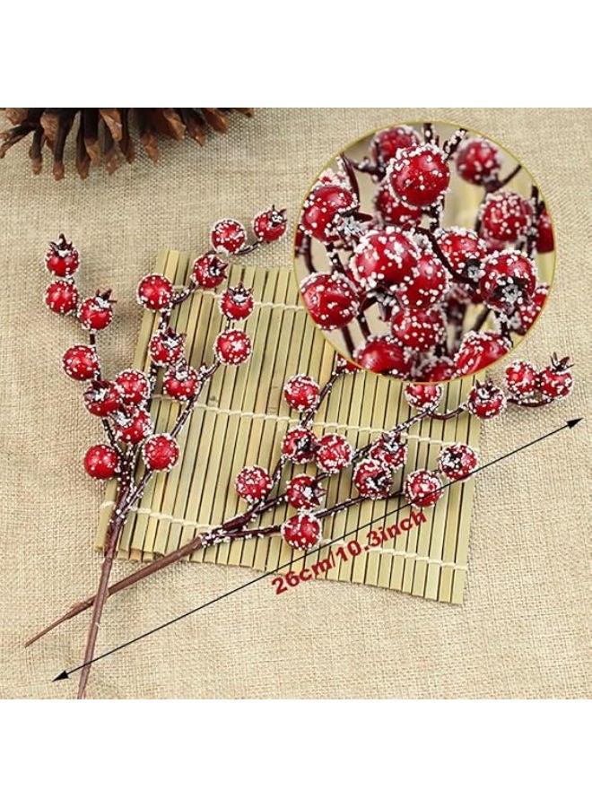 12 Pack Christmas Artificial Red Berry Picks - Image 2