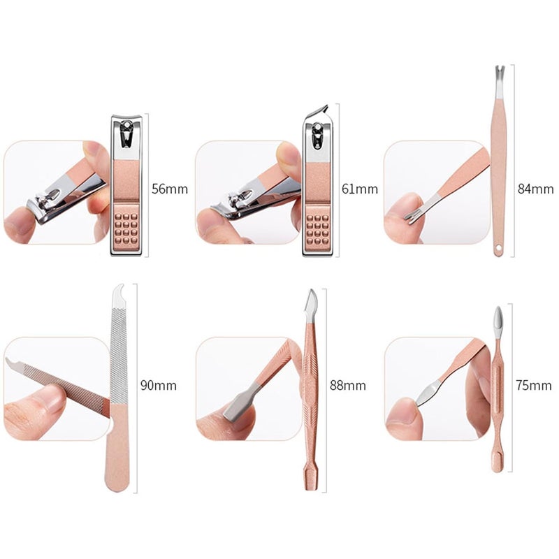 PARABRAHMA Stainless Steel Professional Manicure Set Nail Cutter For Women Nail Scissors Luxury Grooming Kit Manicure Pedicure Kit For Women Nail Acne Remover needle MultiColor 16 IN 1 Manicure Set - Image 3