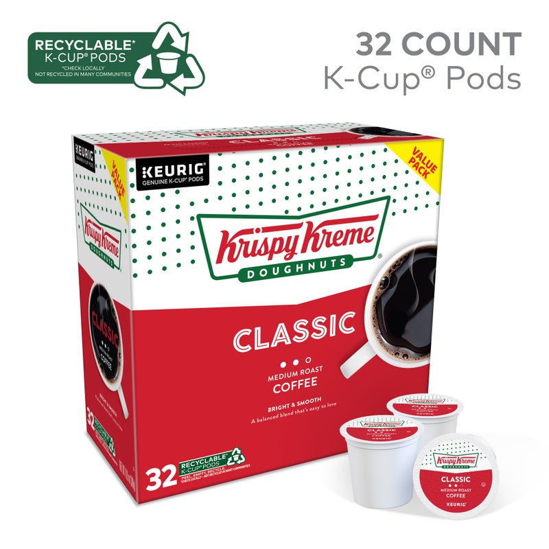 Krispy Kreme Classic, Single-Serve Keurig K-Cup Pods, Medium Roast Coffee Pods, 32 Count - Image 2