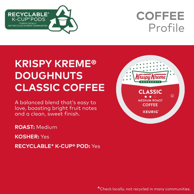 Krispy Kreme Classic, Single-Serve Keurig K-Cup Pods, Medium Roast Coffee Pods, 32 Count - Image 4