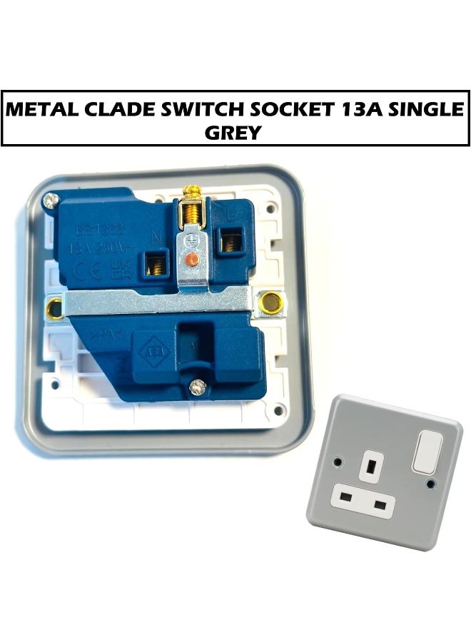 melfi Metal Clade Electrical Wall Switch: Epoxy Gray Powder Coated For Enhanced Durability - Image 2