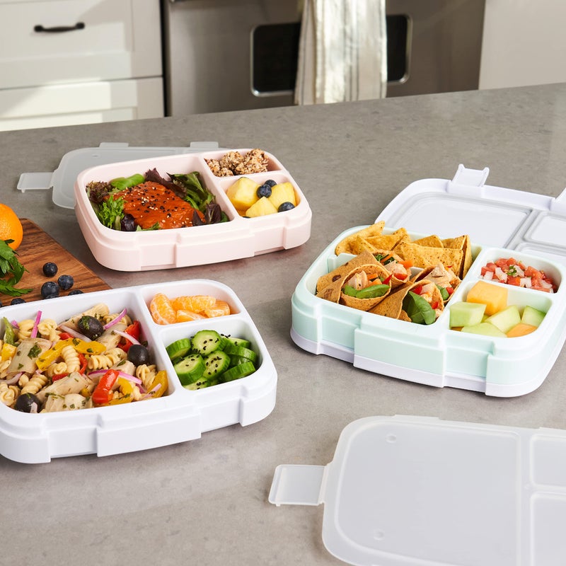 Bentgo Fresh 3-Pack Meal Prep Lunch Box Set - Reusable 3-Compartment Containers for Meal Prepping, Healthy Eating On-the-Go, and Balanced Portion-Control - BPA-Free, Microwave & Dishwasher Safe - Image 2