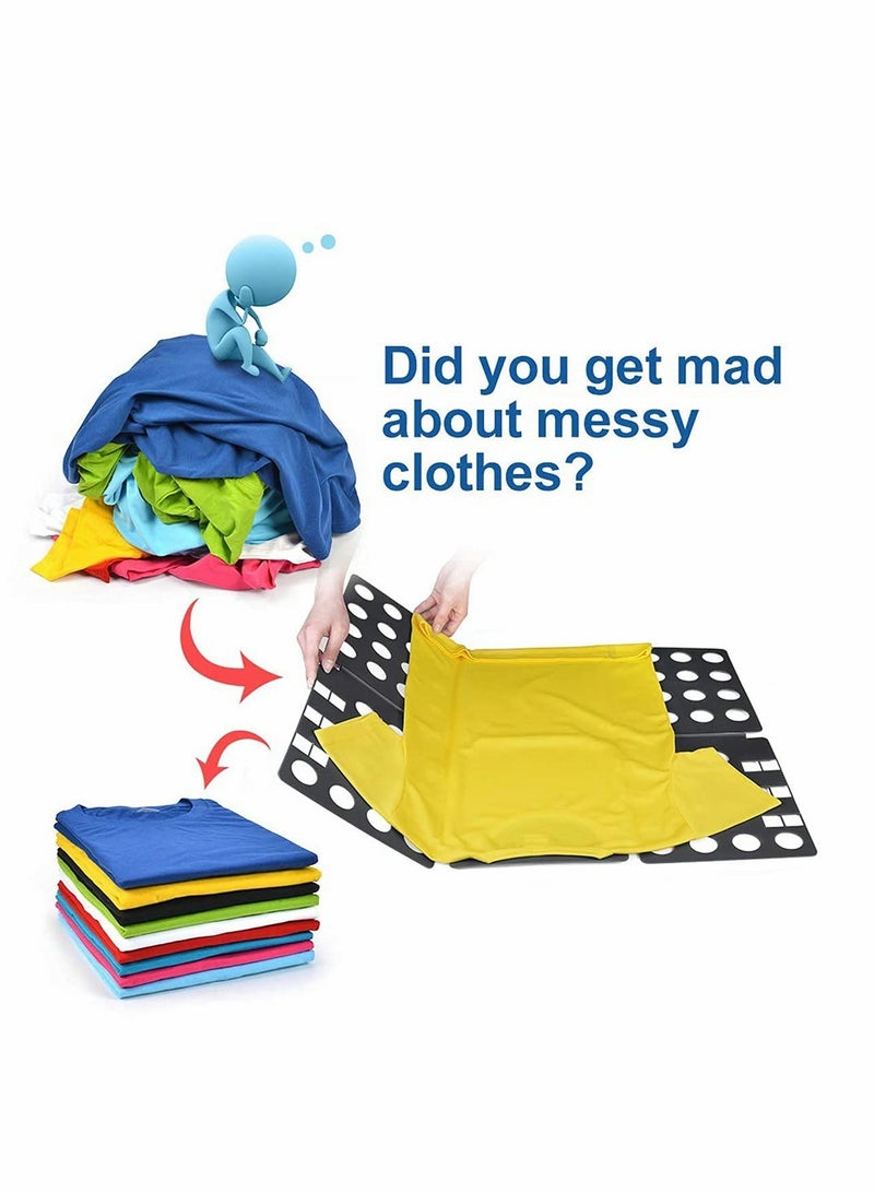 Adjustable T-Shirt Folding Board, Shirt Folding Board T Shirt Folder Durable Plastic Laundry Folders Folding Boards Durable Flipfold for Kid and Adult to Fold Clothes (Mini, Black) - Image 2