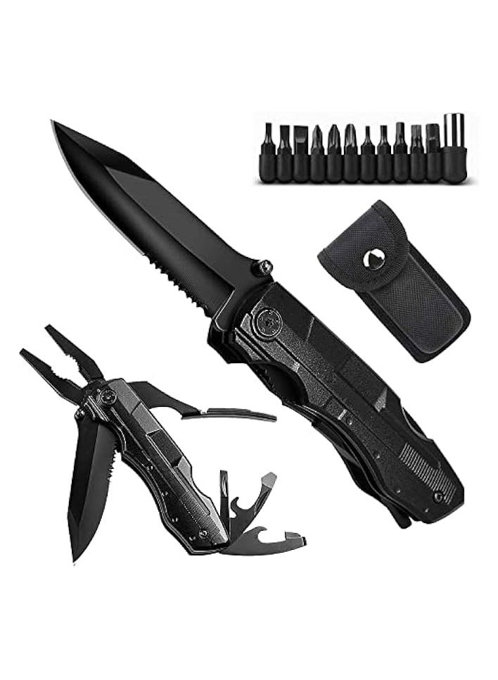 Green Tiger Men's & Women's Stainless Steel Pocket Knife with Pliers/Screwdrivers & Bottle Opener - Image 1
