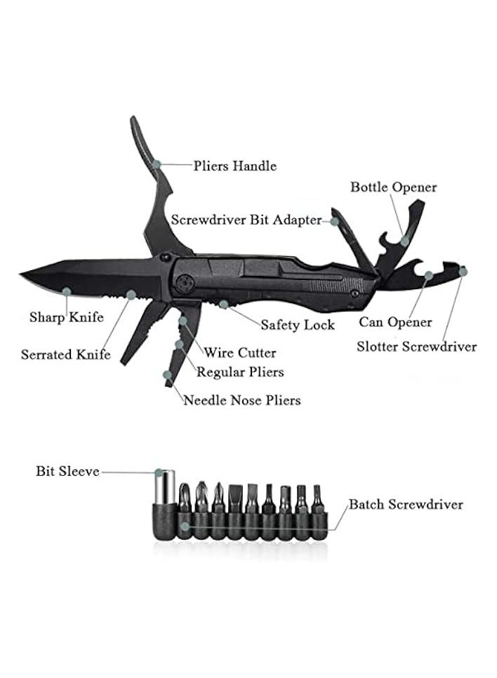 Green Tiger Men's & Women's Stainless Steel Pocket Knife with Pliers/Screwdrivers & Bottle Opener - Image 2