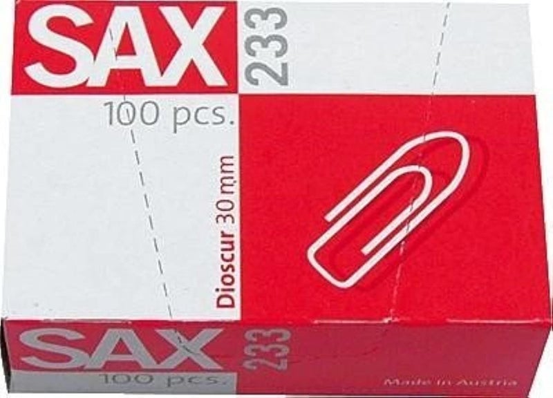 SAX Paper Clips 233 - 30MM (100 Clips/Pack) - Image 1