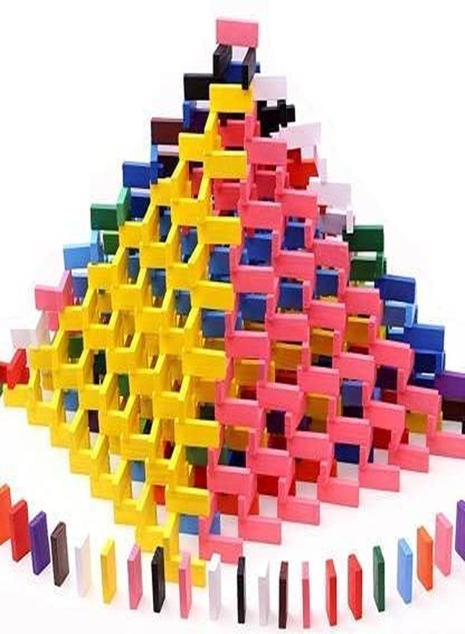BlackZone120 PCS Dominoes Blocks Set 12 Colours Wooden Toy Building and Stacking Counting Adding Subtracting Multiplication Indoor Game Toy Educational Toy for Kids (120 PCS Dominoes) - Image 5