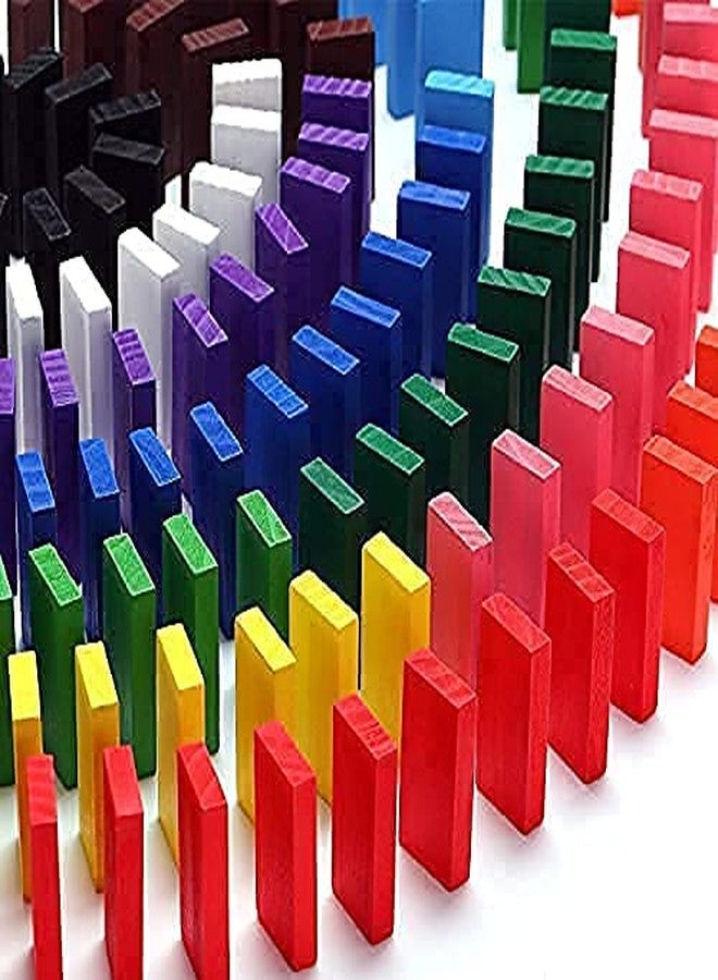 BlackZone120 PCS Dominoes Blocks Set 12 Colours Wooden Toy Building and Stacking Counting Adding Subtracting Multiplication Indoor Game Toy Educational Toy for Kids (120 PCS Dominoes) - Image 2