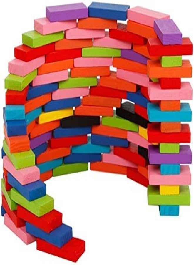 BlackZone120 PCS Dominoes Blocks Set 12 Colours Wooden Toy Building and Stacking Counting Adding Subtracting Multiplication Indoor Game Toy Educational Toy for Kids (120 PCS Dominoes) - Image 3